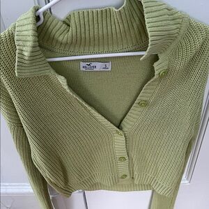 Hollister Women's Light Green Cardigan